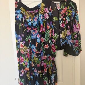 Johnny Was Black Floral Blouse